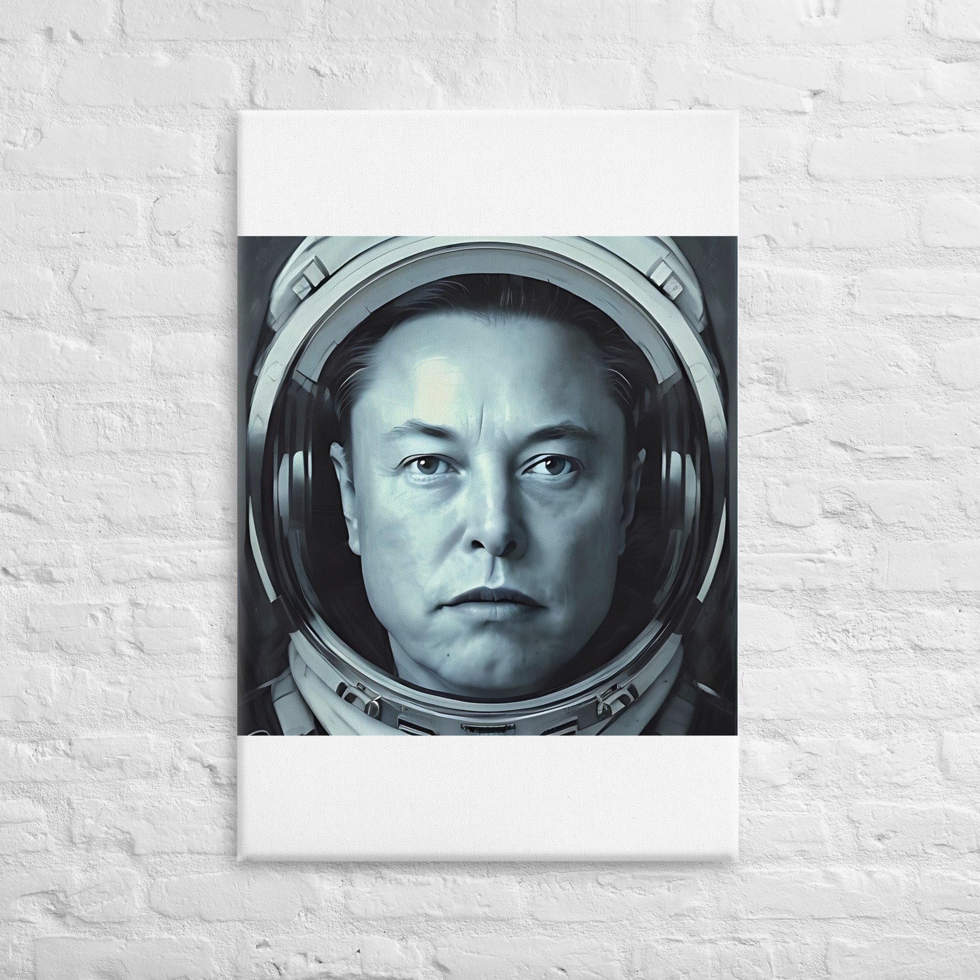 CANVAS PRINT 1:1  Captain Skackelton  ( Artist NFT Blue Studios portrait of Elon Musk Space Pioneer) with 1 of 1 NFT ( Mint Date April, 8th, 2023)