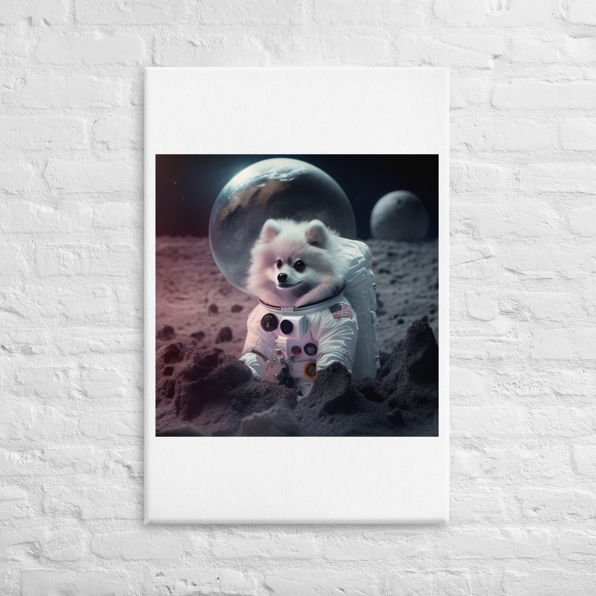 CANVAS PRINT 1:11 Marshmello ( @cryptopup, First Dog Character To Return To The Moon Since 1969) Bonus 1:11 NFT ( Mint Date April 8th, 2023)